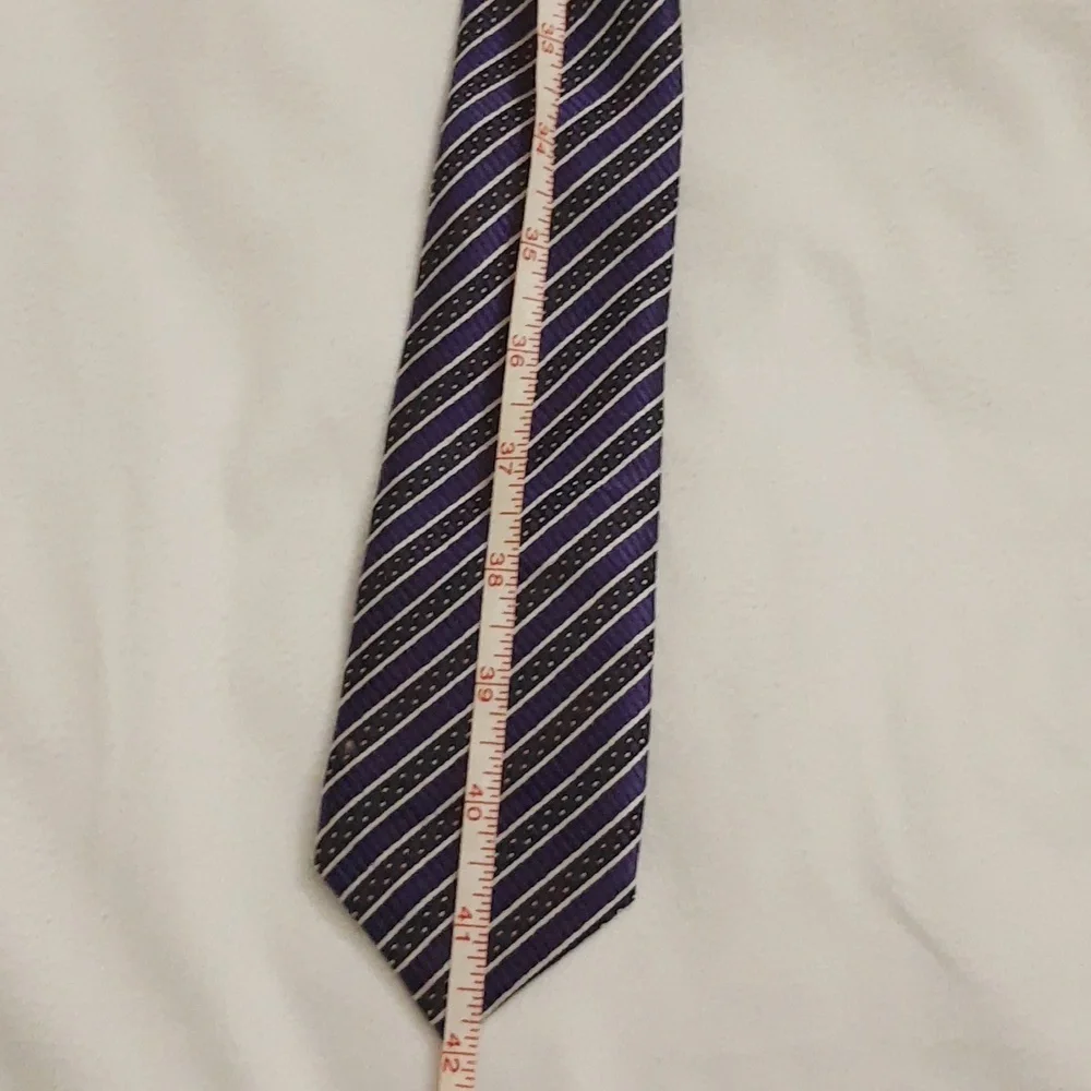Jacques Valmont Boys Youth Necktie Tie Purple Black Silver Gold